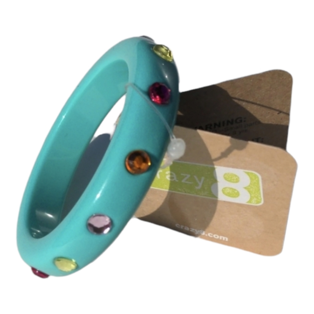 Crazy 8 Girls One Size Aqua Gemmed Bracelet - Picture 2 of 5